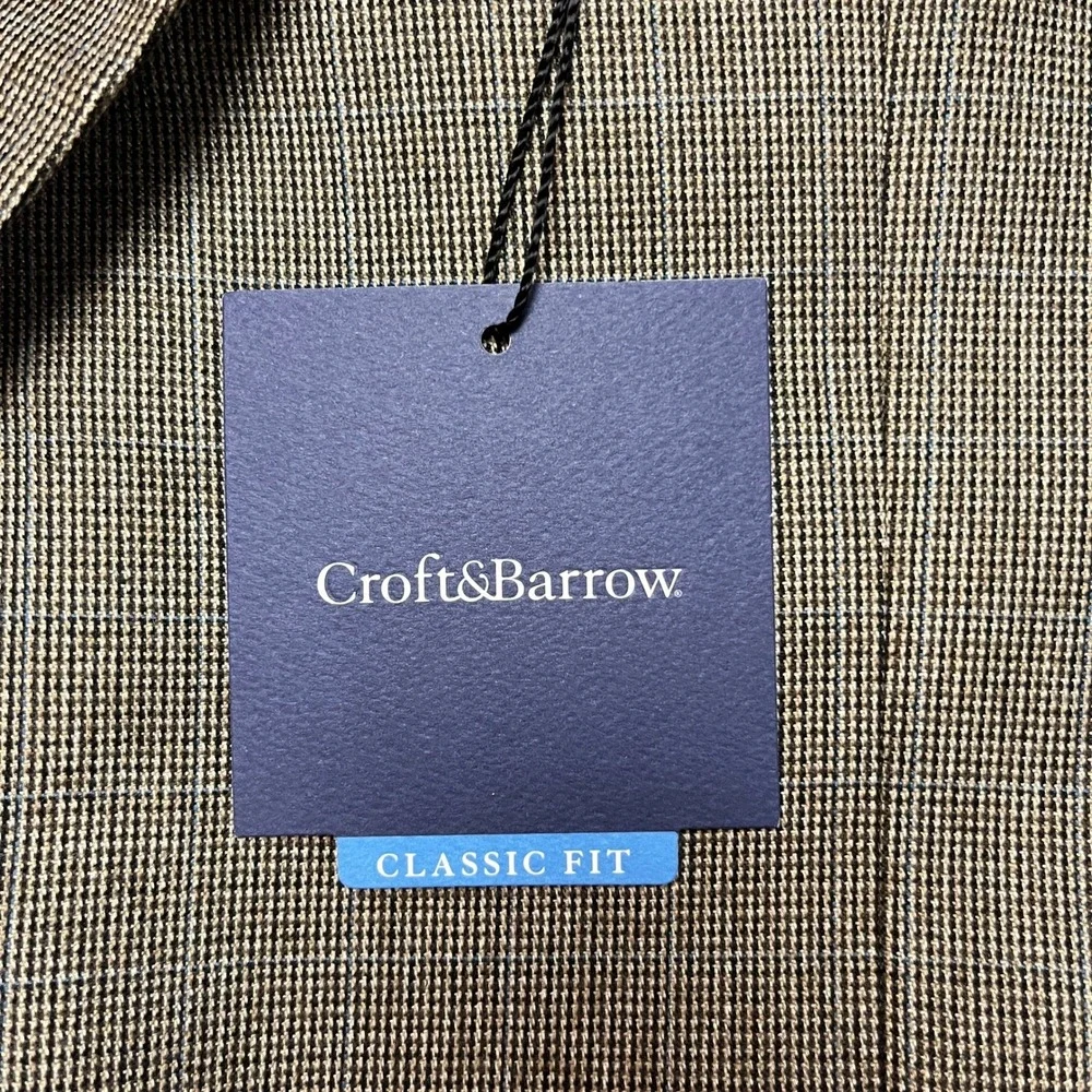 Croft & Barrow Sport Coat Mens 44L Brown Classic Fit Two Button‎ Blazer NWT